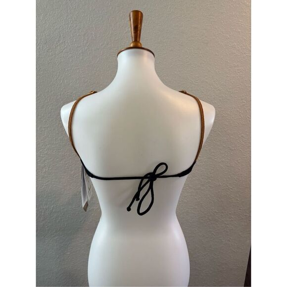 NWT Vix Paula Hermanny Firenze block print black/tan/white bikini XS/M - Picture 5 of 11